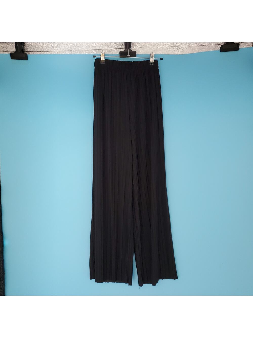 Lock & Love Trousers Size S/M Wide Leg Pleated Elastic Waist